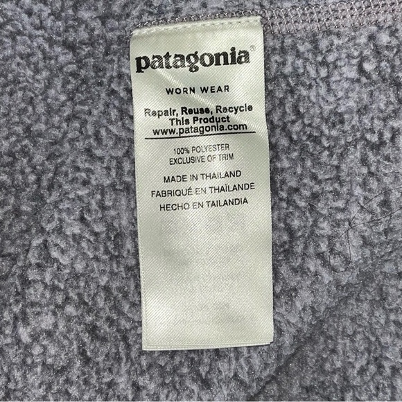 Patagonia Heathered Purple Quarter-Zip Fleece Pullover Sweater Size Medium - Picture 8 of 14
